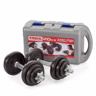 York Fitness 20kg handlóðasett í tösku
